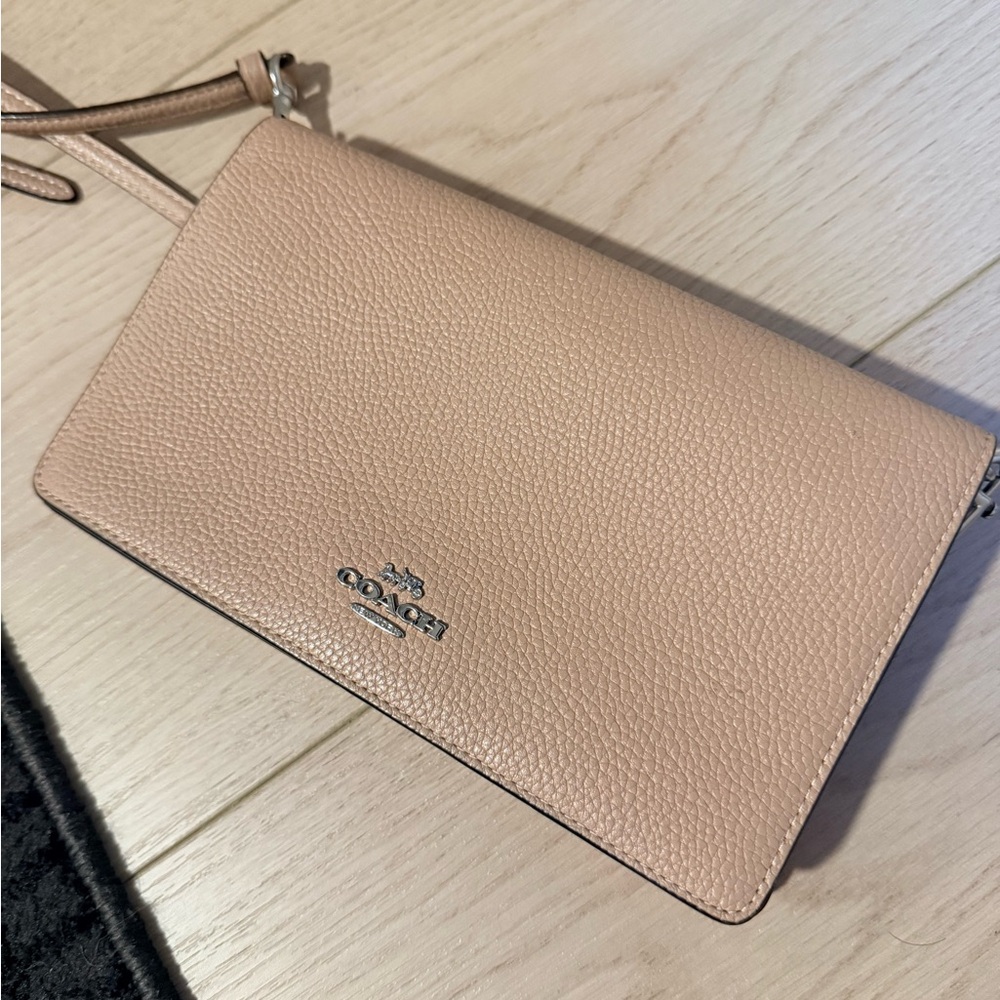 Coach Pebbled Leather Crossbody in Blush Pink